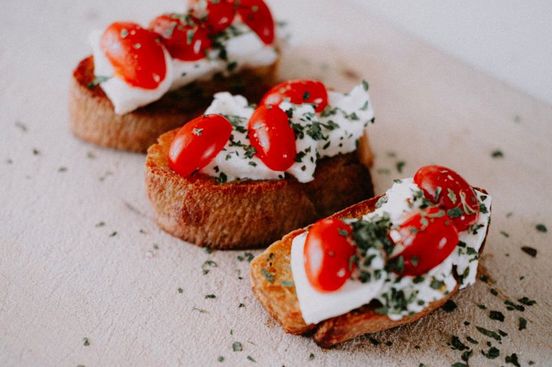 Bruschetta starter at Marcos Italian restaurant