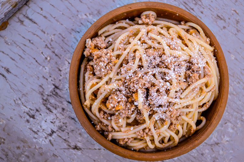 Spaghetti Bolognese pasta dish at Marcos