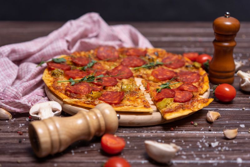 BBQ Chicken marcos pizza with smoky barbecue sauce